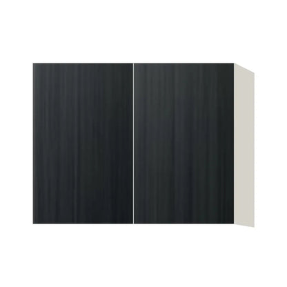 Contemporary 24" deep refrigerator wall cabinet, Black Grain door, L-Box (Luxury)