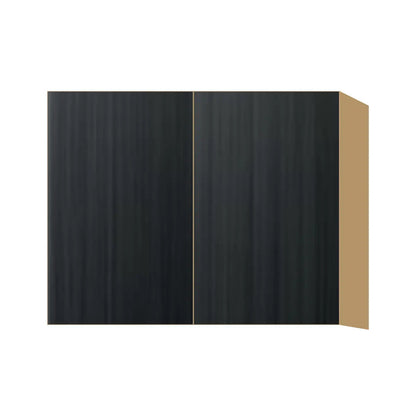 Contemporary 24" deep refrigerator wall cabinet, Black Grain door, P-Box (Prestige)