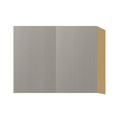 Contemporary 24" deep refrigerator wall cabinet, Fog Oak door, P-Box (Prestige)