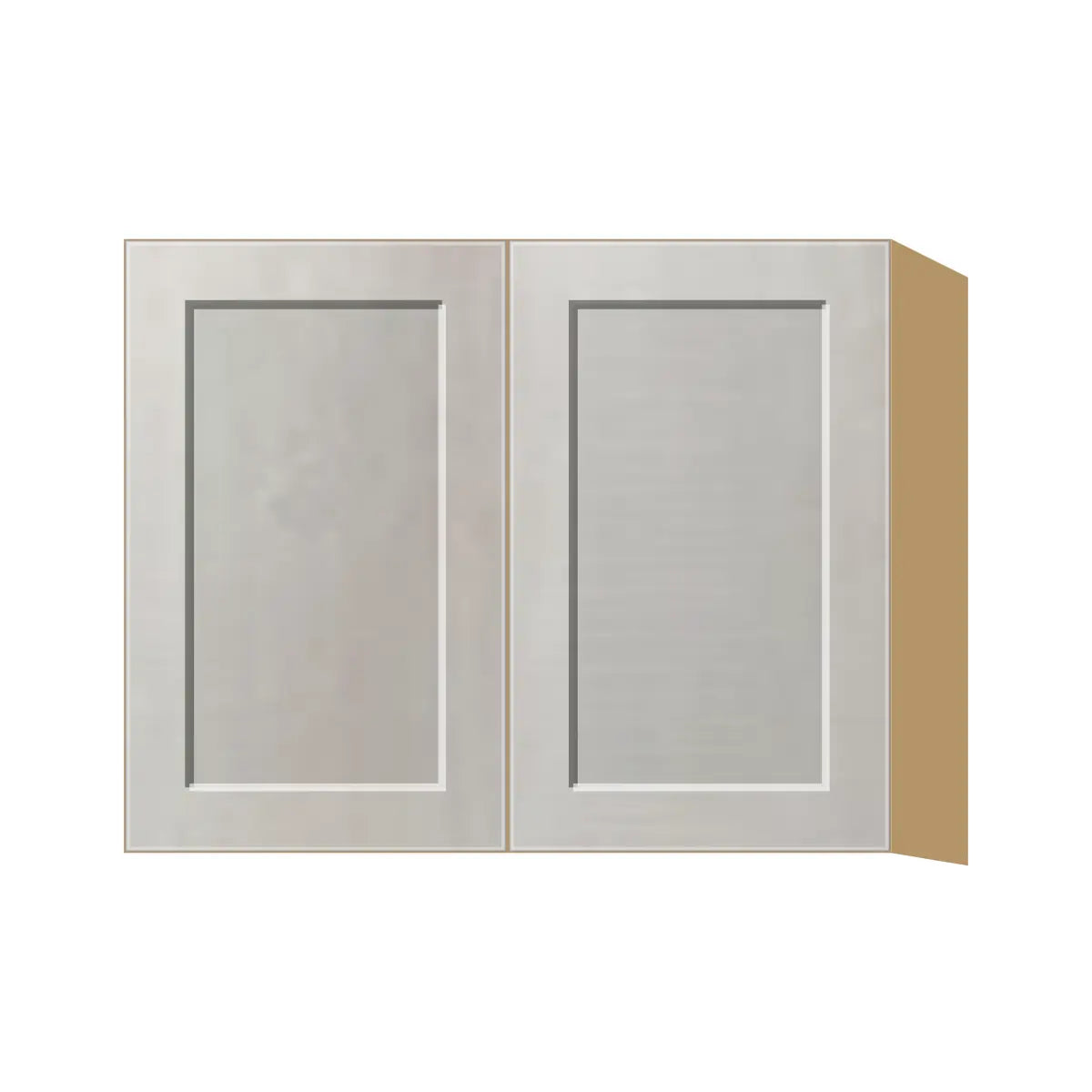 Contemporary 24" deep refrigerator wall cabinet, Genesis Sliced Oak door, P-Box (Prestige)