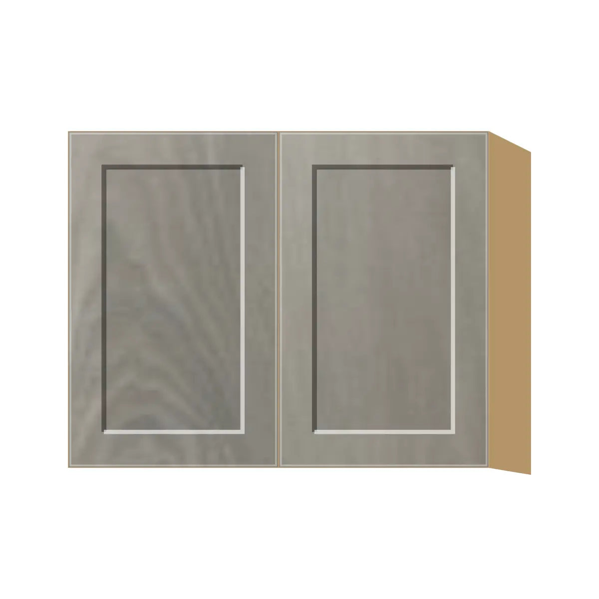Contemporary 24" deep refrigerator wall cabinet, Genesis Weathered Oak door, P-Box (Prestige)