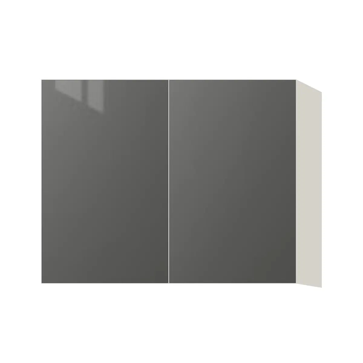 Contemporary 24" deep refrigerator wall cabinet, Glossy Gray door, L-Box (Luxury)