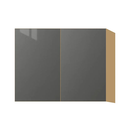 Contemporary 24" deep refrigerator wall cabinet, Glossy Gray door, P-Box (Prestige)