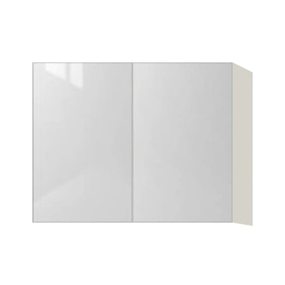Contemporary 24" deep refrigerator wall cabinet, Glossy White door, L-Box (Luxury)