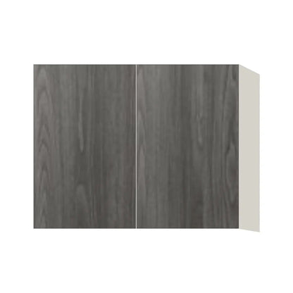 Contemporary 24" deep refrigerator wall cabinet, Indian Light Walnut door, L-Box (Luxury)