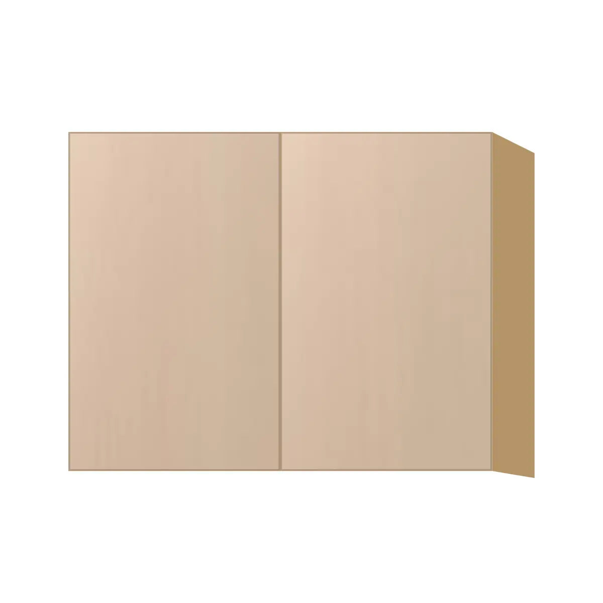 Contemporary 24" deep refrigerator wall cabinet, Maine Oak door, P-Box (Prestige)