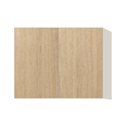 Contemporary 24" deep refrigerator wall cabinet, Modern Oak door, L-Box (Luxury)