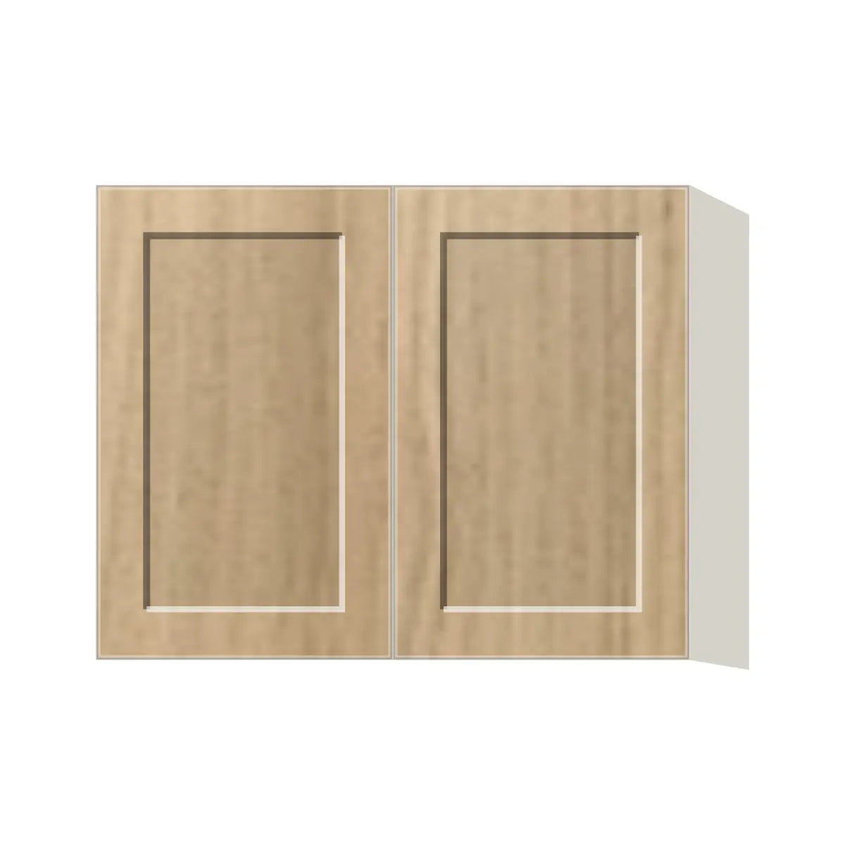 Contemporary 24" deep refrigerator wall cabinet, Modern Oak Shaker door, L-Box (Luxury)