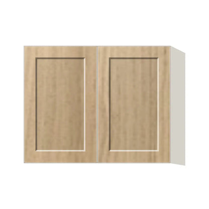 Contemporary 24" deep refrigerator wall cabinet, Modern Oak Shaker door, L-Box (Luxury)