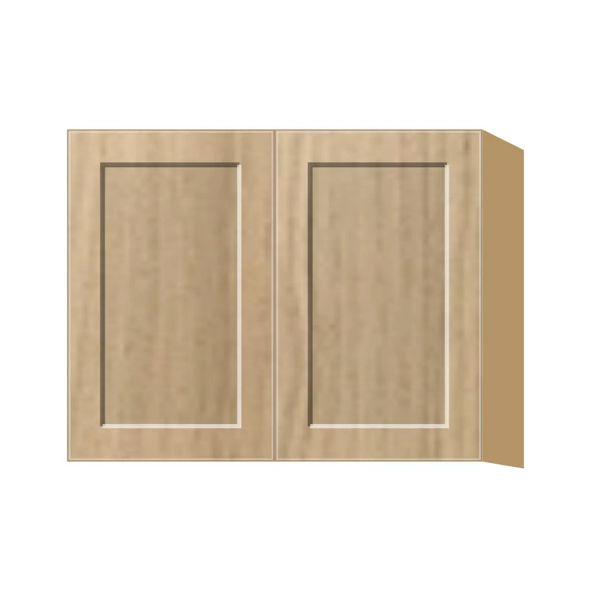 Contemporary 24" deep refrigerator wall cabinet, Modern Oak Shaker door, P-Box (Prestige)
