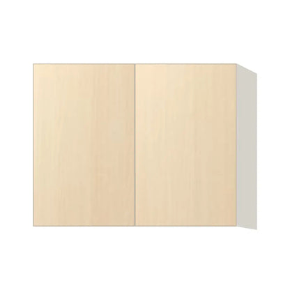 Contemporary 24" deep refrigerator wall cabinet, Riva Oak door, L-Box (Luxury)
