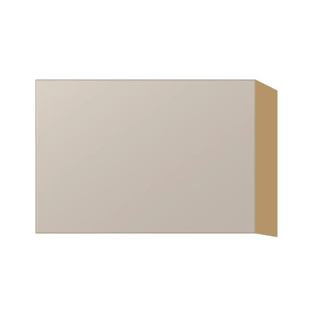 Contemporary stay-lift bridge wall cabinet, Cashmere Gray door, P-Box (Prestige)
