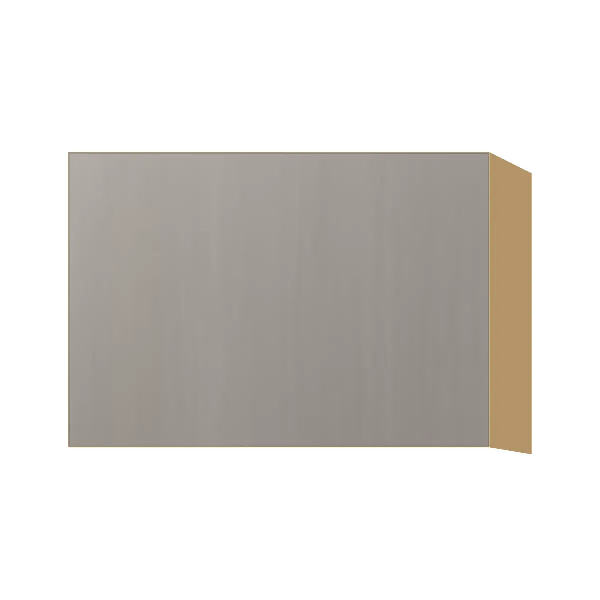 Contemporary stay-lift bridge wall cabinet, Fog Oak door, P-Box (Prestige)