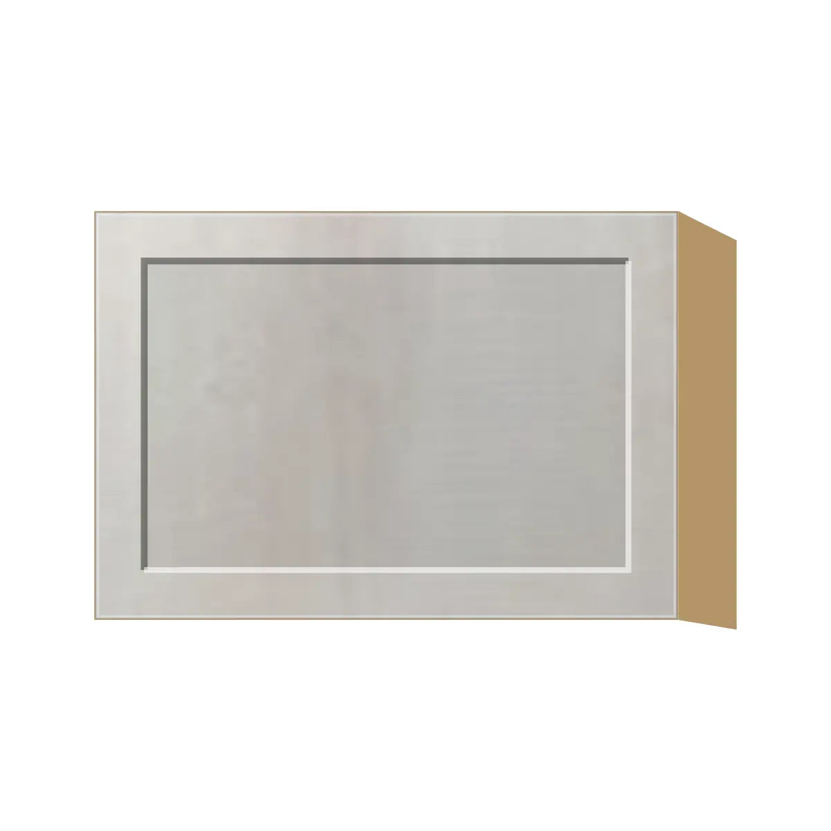 Contemporary stay-lift bridge wall cabinet, Genesis Sliced Oak door, P-Box (Prestige)