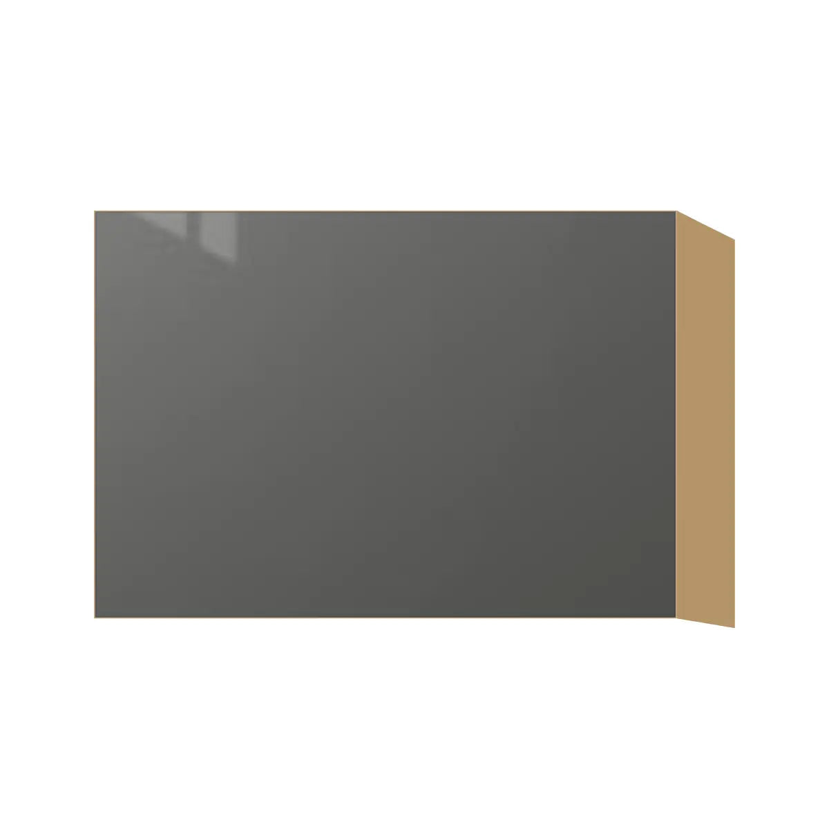 Contemporary stay-lift bridge wall cabinet, Glossy Gray door, P-Box (Prestige)