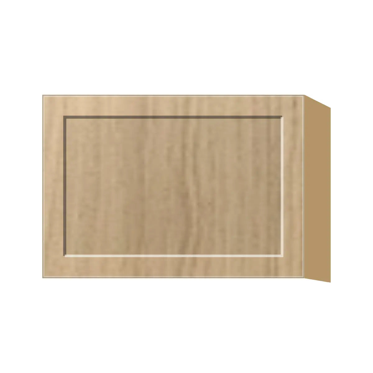 Contemporary stay-lift bridge wall cabinet, Modern Oak Shaker door, P-Box (Prestige)