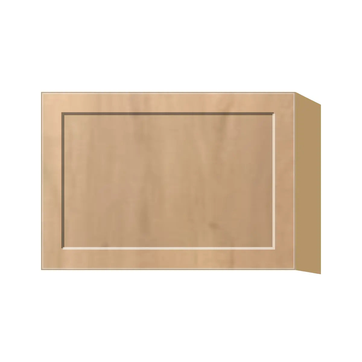 Contemporary stay-lift bridge wall cabinet, Natural Wood Shaker door, P-Box (Prestige)