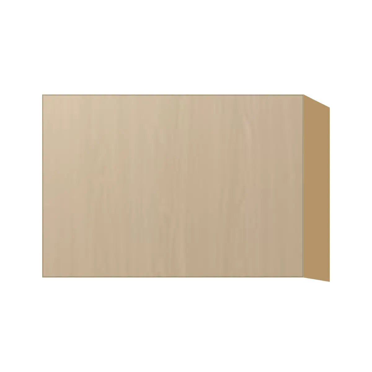 Contemporary stay-lift bridge wall cabinet, Swiss Walnut door, P-Box (Prestige)