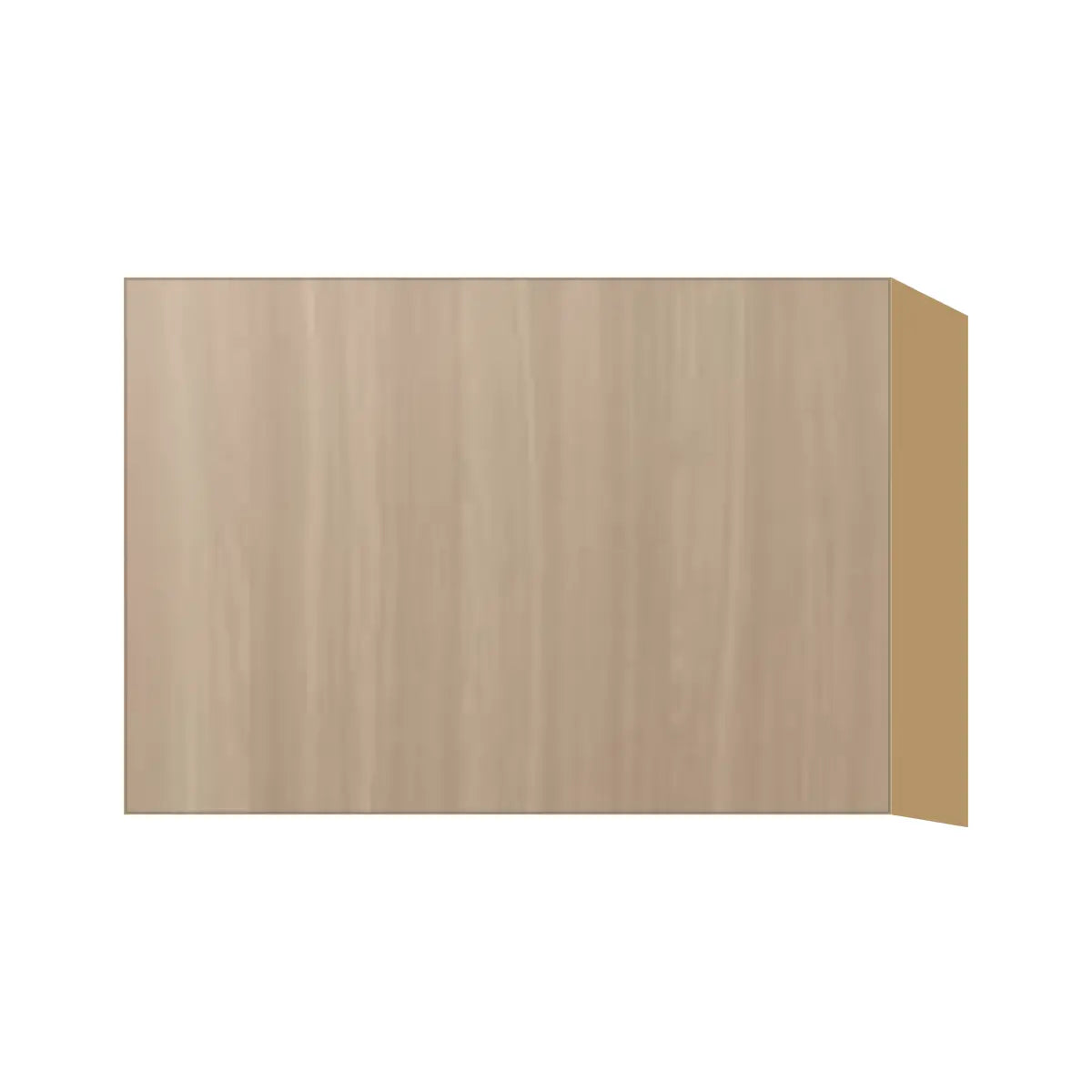 Contemporary stay-lift bridge wall cabinet, Vanilla Oak door, P-Box (Prestige)