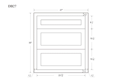 White Oak Shaker Inset Drawer Base Cabinet - 12", 15", 18", 21", 24" & 27" - Special Order