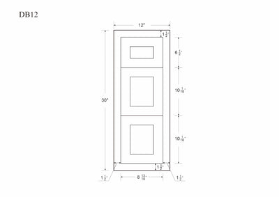 Custom Shaker Inset Drawer Base Cabinet - 12", 15", 18", 21", 24" & 27"