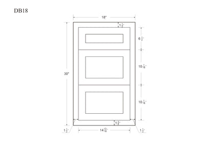 White Oak Shaker Inset Drawer Base Cabinet - 12", 15", 18", 21", 24" & 27" - Special Order