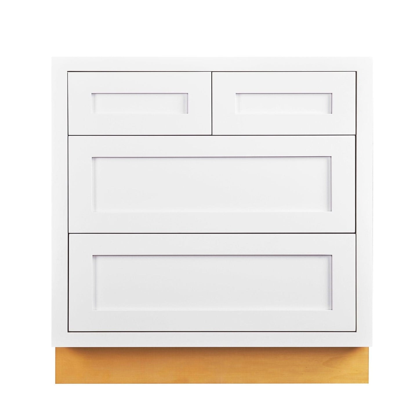 Snow White Shaker Inset Drawer Base Cabinet - 30"- 33"