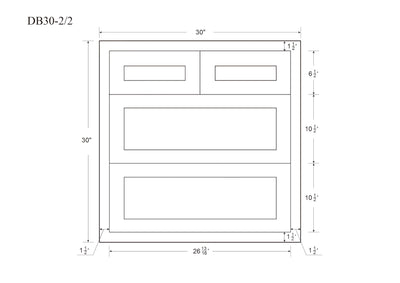 Snow White Shaker Inset Drawer Base Cabinet - 30"- 33"