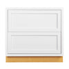 Snow White Shaker Inset Drawer Base Cabinet - Two Drawers - 36"