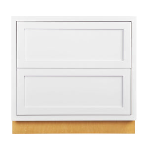 Tuscan Gray Shaker Inset Drawer Base Cabinet - Two Drawers - 36