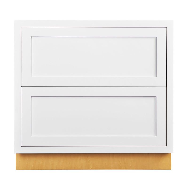 Inset Drawer Base Tuscan Gray Shaker Inset Drawer Base Cabinet - Two Drawers - 36