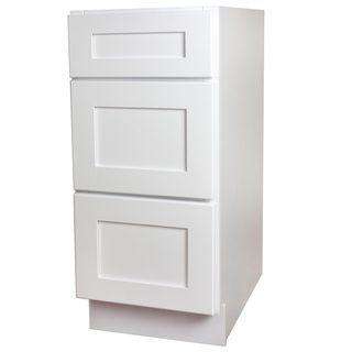 Drawer Base Cabinet White Shaker 3 Drawer Base Cabinet 12", 15", 18", 21", 24", 27", 30", 36" Inset Kitchen Cabinets