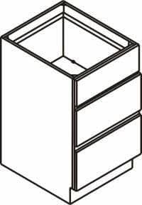 Drawer Base Cabinet White Shaker 3 Drawer Base Cabinet 12", 15", 18", 21", 24", 27", 30", 36" Inset Kitchen Cabinets