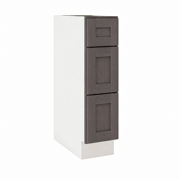 Rift 3 Drawer Base Cabinet in Espresso Stain, Shaker door
