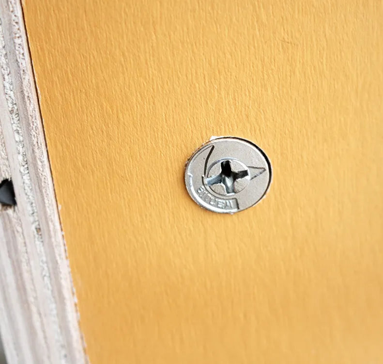 Face frame cam screws into cabinet