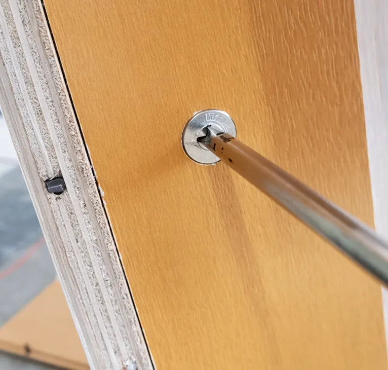 Face frame cam screws into cabinet