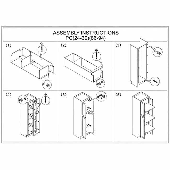 Assembly Instructions for Vanity Drawer Cabinet and Kitchen Base Drawer Cabinet