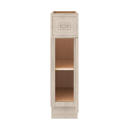 Ivory Elegant Craftsman Shaker B09 base cabinet – open front view, RTA kitchen cabinet