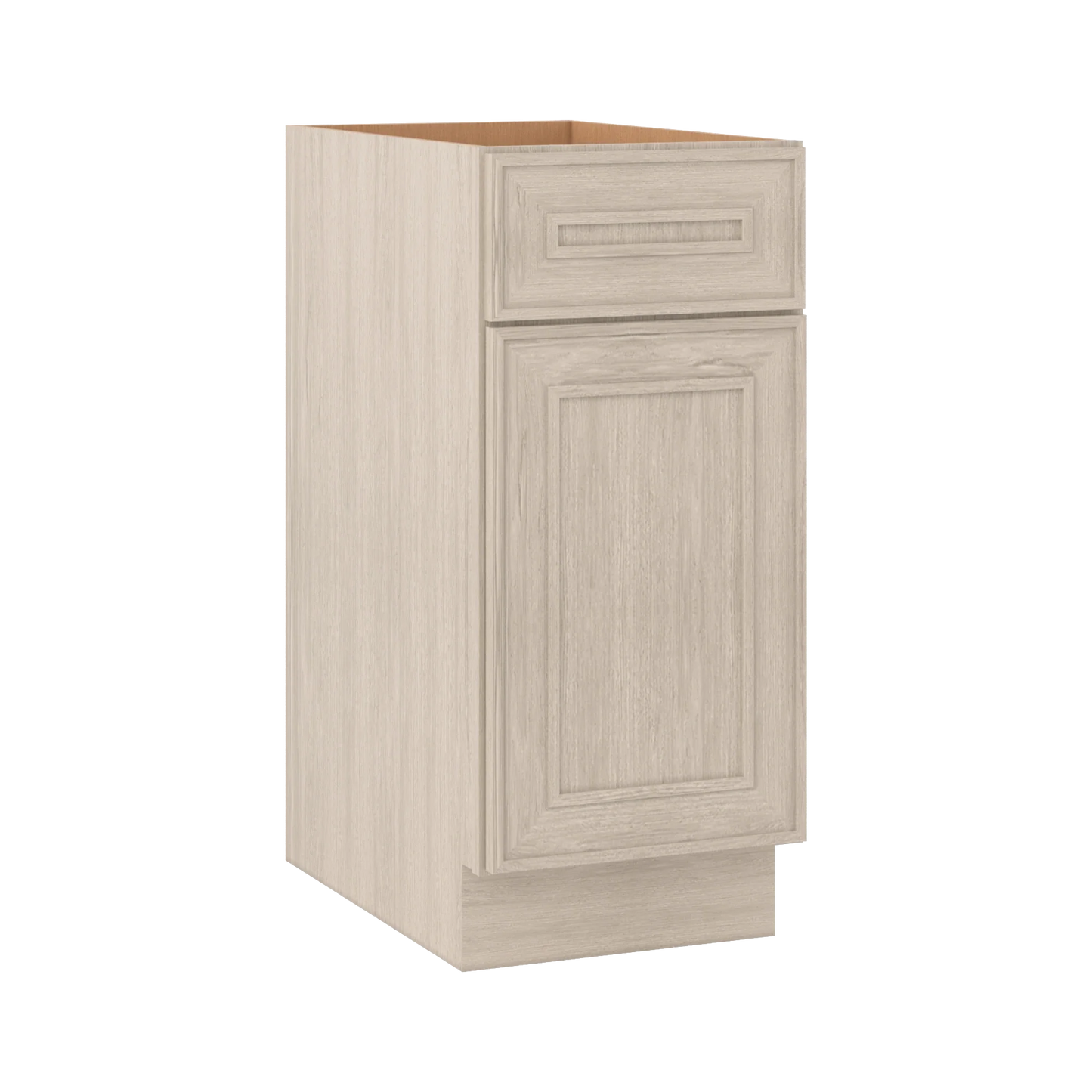 Ivory Elegant Craftsman Shaker B15 base cabinet – close angle view, RTA kitchen cabinet