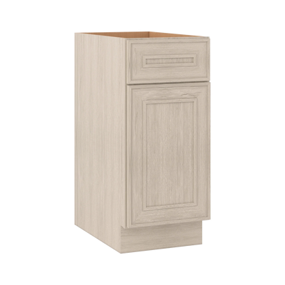 Ivory Elegant Craftsman Shaker B15 base cabinet – close angle view, RTA kitchen cabinet