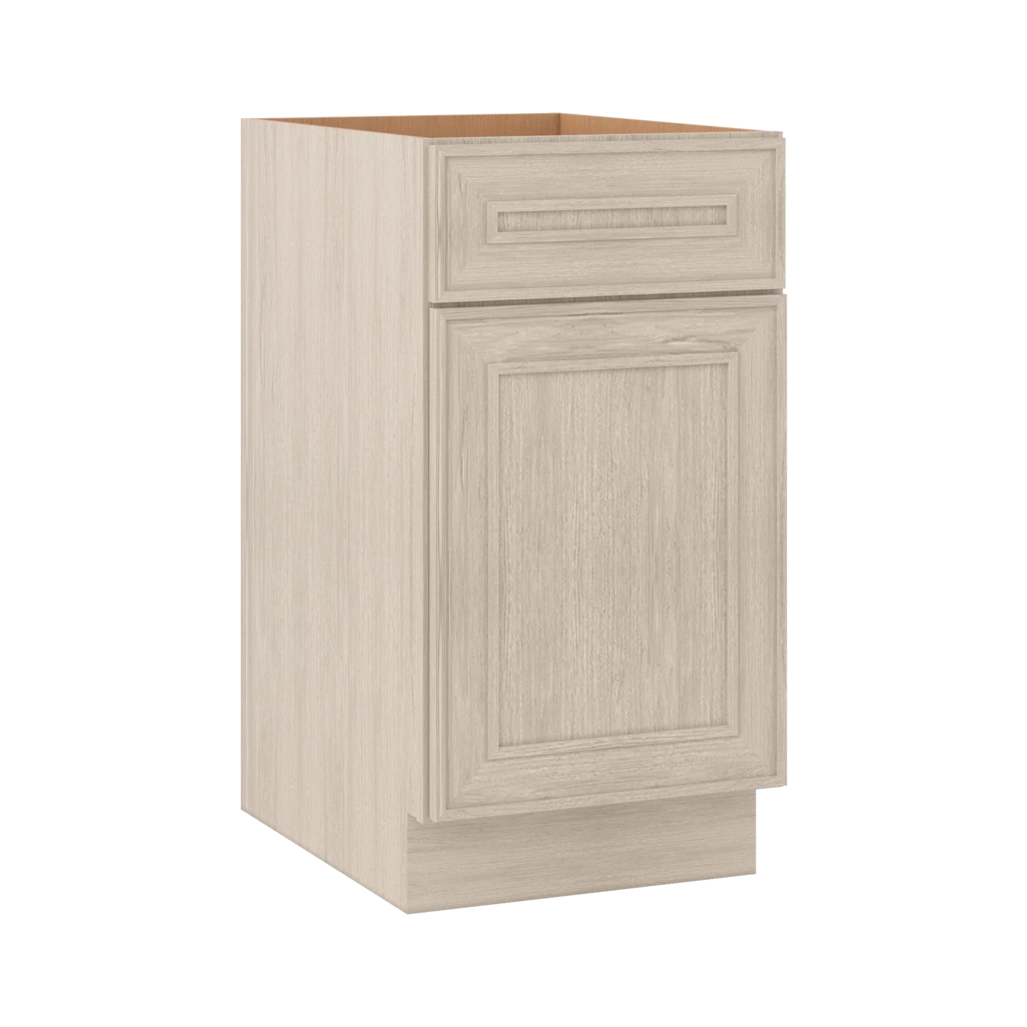 Ivory Elegant Craftsman Shaker B18 base cabinet – close angle view, RTA kitchen cabinet