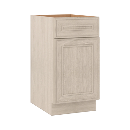 Ivory Elegant Craftsman Shaker B18 base cabinet – close angle view, RTA kitchen cabinet