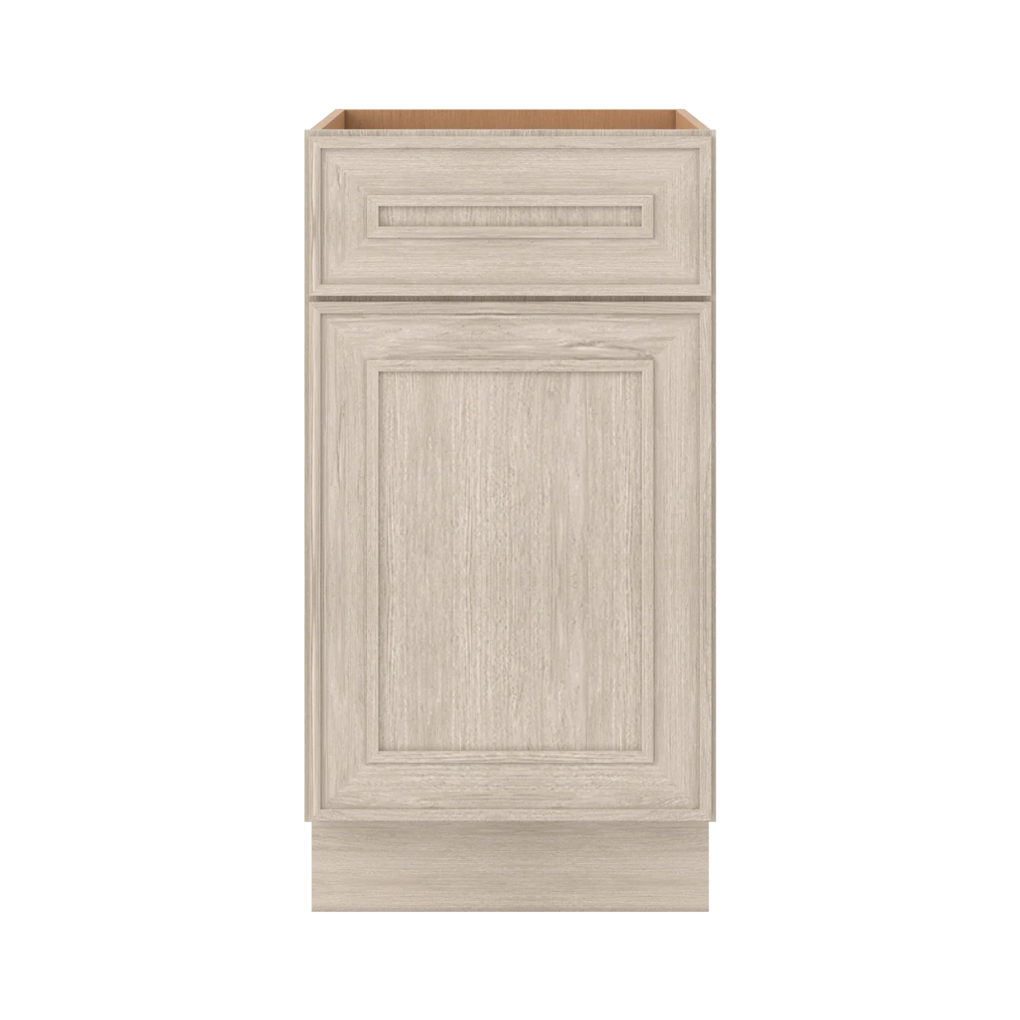 Ivory Elegant Craftsman Shaker B18 base cabinet – close front view, RTA kitchen cabinet