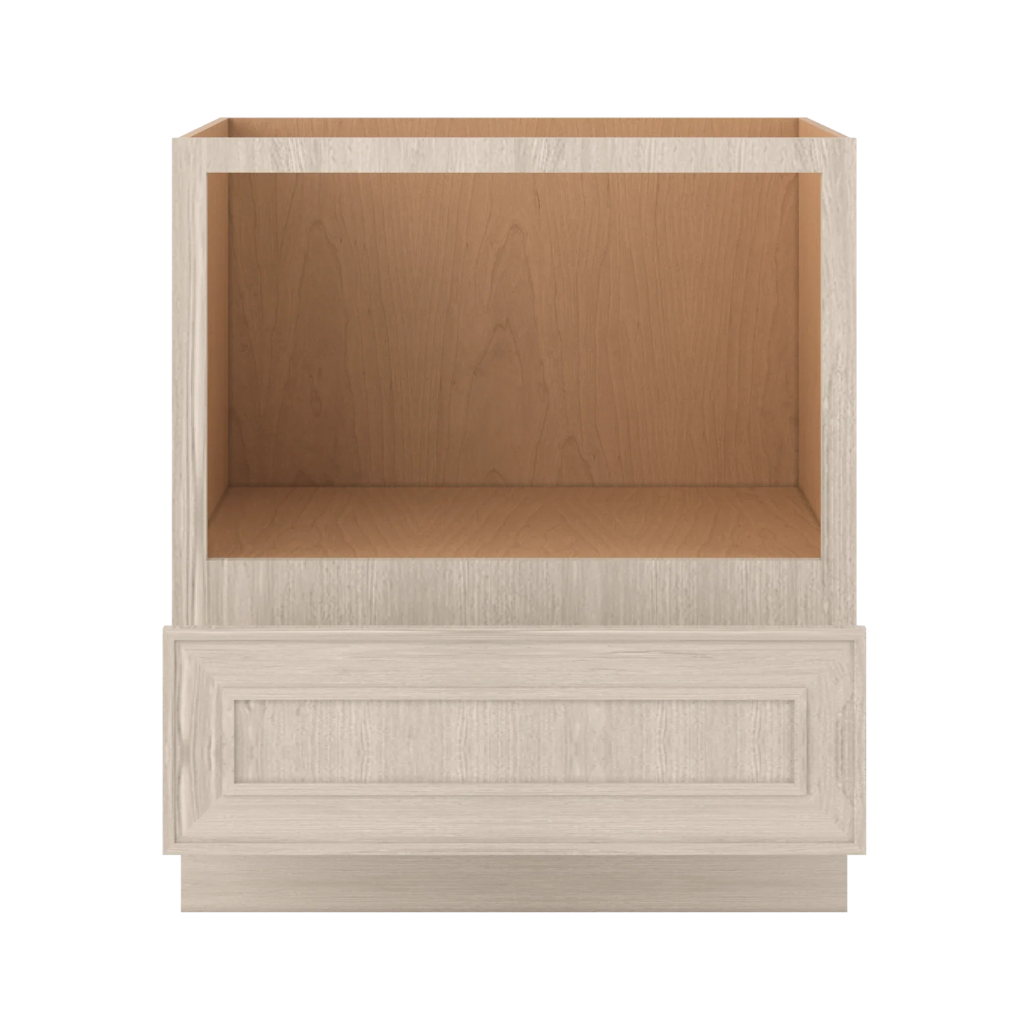 Ivory Elegant Craftsman Shaker B30MW base cabinet – open front view, RTA kitchen cabinet