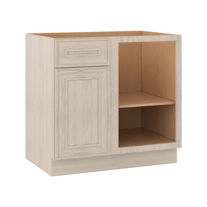Ivory Elegant Craftsman Shaker BBC36 base cabinet – close angle view, RTA kitchen cabinet