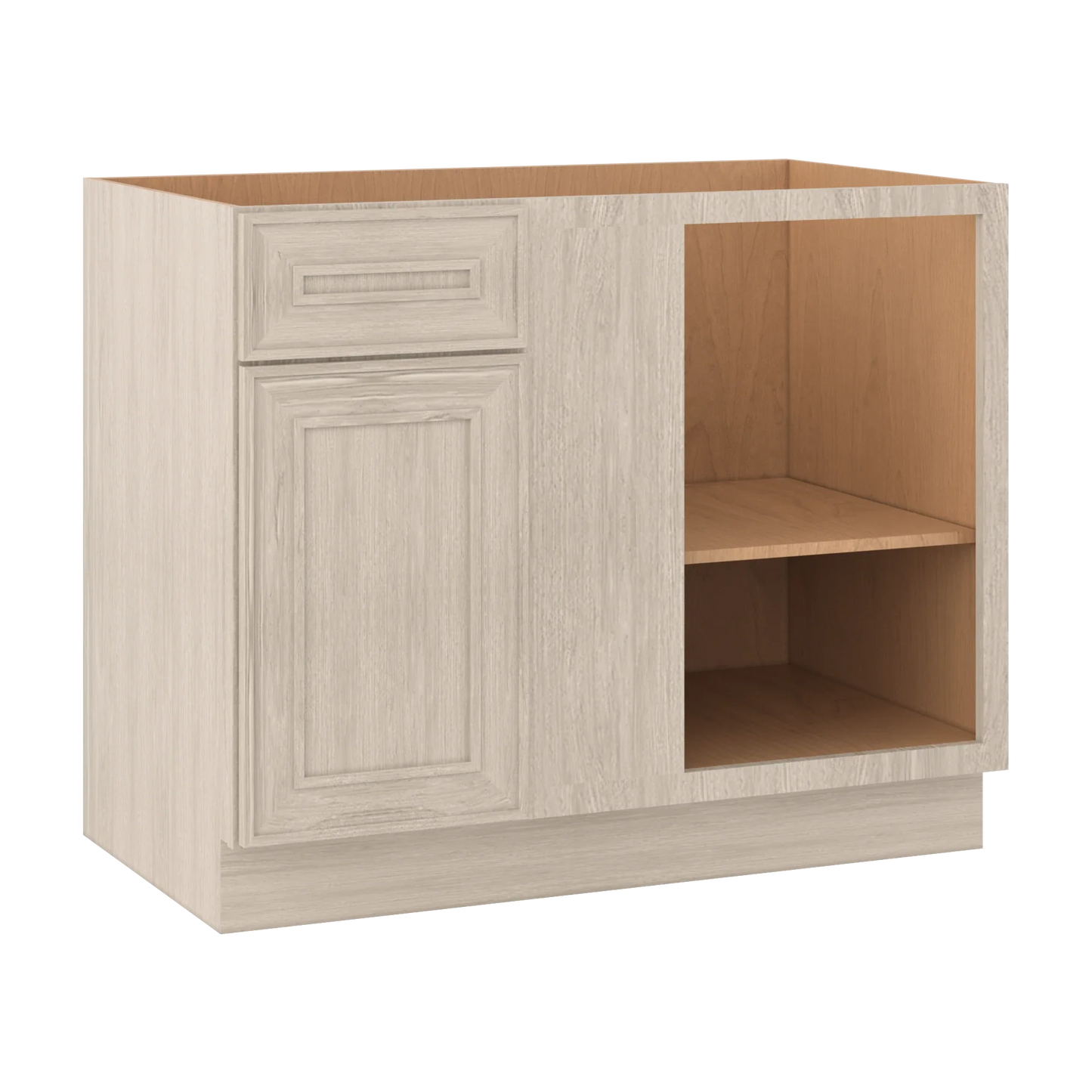 Ivory Elegant Craftsman Shaker BBC42 base cabinet – close angle view, RTA kitchen cabinet