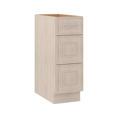 Ivory Elegant Craftsman Shaker DB12 base cabinet – close angle view, RTA kitchen cabinet