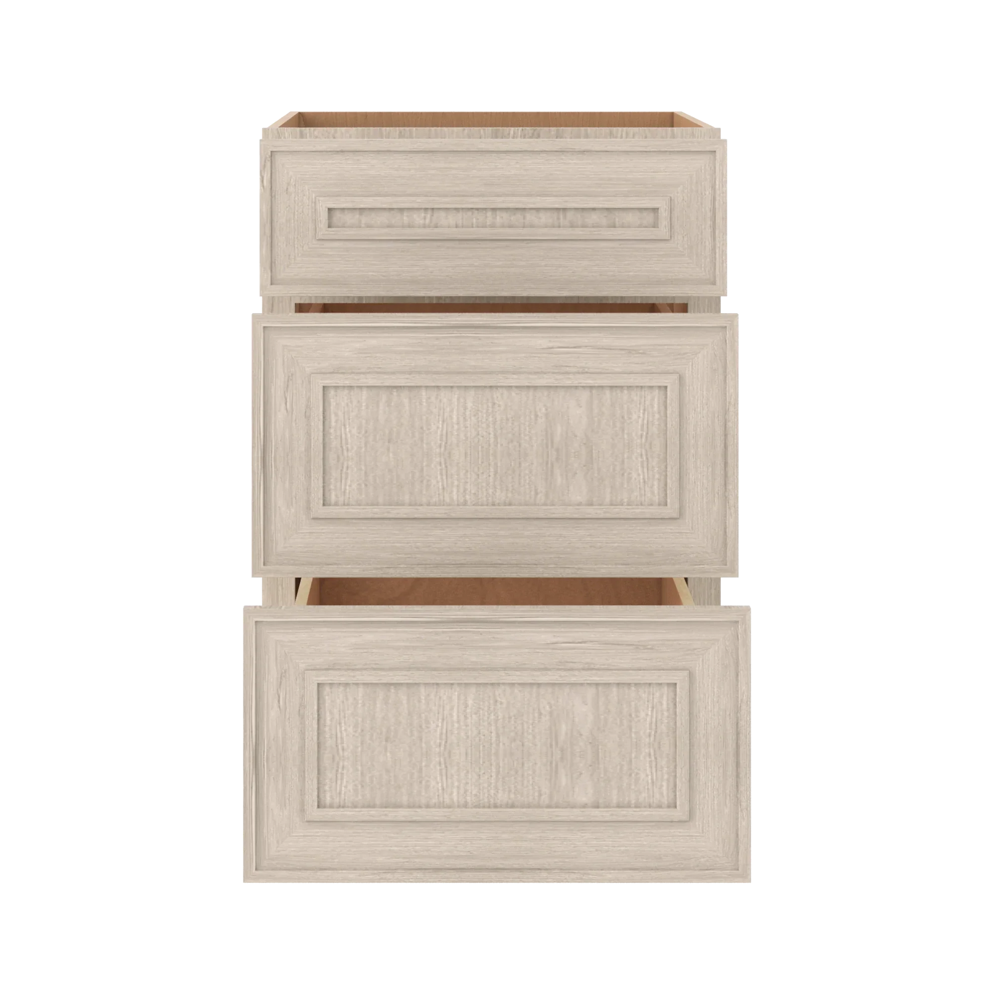Ivory Elegant Craftsman Shaker DB21 base cabinet – open front view, RTA kitchen cabinet