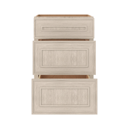 Ivory Elegant Craftsman Shaker DB21 base cabinet – open front view, RTA kitchen cabinet