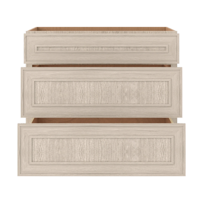 Ivory Elegant Craftsman Shaker DB36 base cabinet – open front view, RTA kitchen cabinet